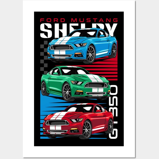 American Mustang GT350 Car Wall Art by milatees